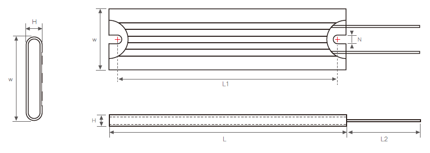 RXFB-4超薄鋁殼電阻產(chǎn)品尺寸圖 RXFB-4超薄鋁殼電阻產(chǎn)品尺寸圖